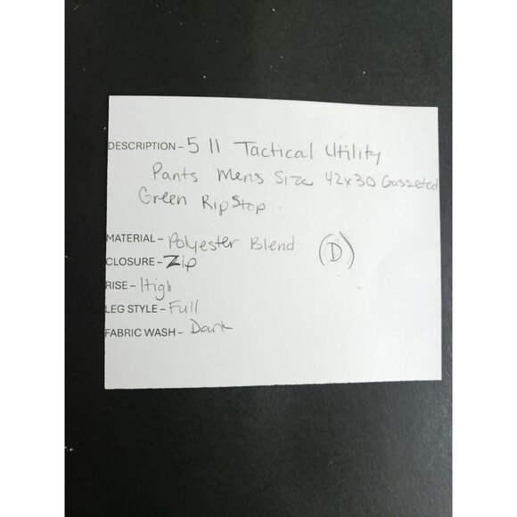 5.11 Tactical Utility Mens 42x30 Green Ripstop Cargo Pants Gusseted Polyester - Picture 9 of 9